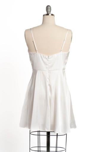 Megan White Satin Mini Dress with Cowl Neck #13 Ivory thumbnail