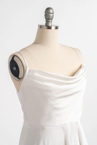 Megan White Satin Mini Dress with Cowl Neck #11 default Ivory thumbnail