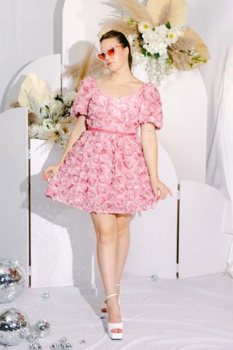 Flora 3D Flower Mini Dress #1 Pink thumbnail