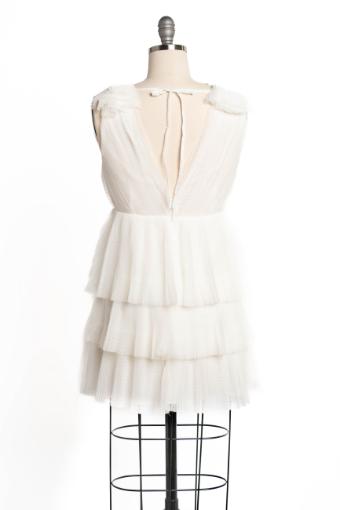 Elly Swiss Dott Tiered Tulle Dress #6 White thumbnail