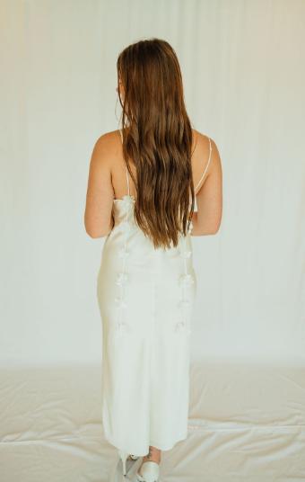 Tanya Midi Slip Dress with Flower Detail Trim Down the Back #14 Ivory thumbnail