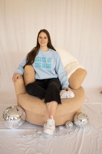 Bestie of the Bride Crew Sweatshirt #0 default Blue thumbnail