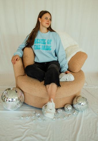 Bestie of the Bride Crew Sweatshirt #2 Blue thumbnail