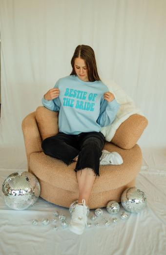 Bestie of the Bride Crew Sweatshirt #3 default Blue thumbnail