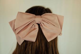 Giant Satin Bow Hair Clip- Pink #1 default Pink thumbnail