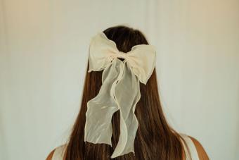 Wavy Chiffon Hair Clip #3 Beige thumbnail