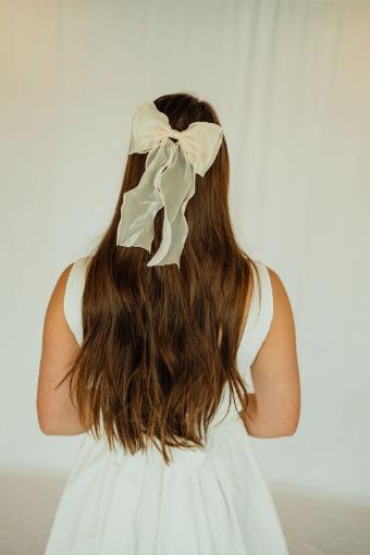 Wavy Chiffon Hair Clip #5 Beige thumbnail