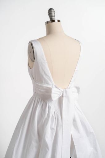 Scarlett Off White Mini dress with Tie Bow #8 Off White thumbnail