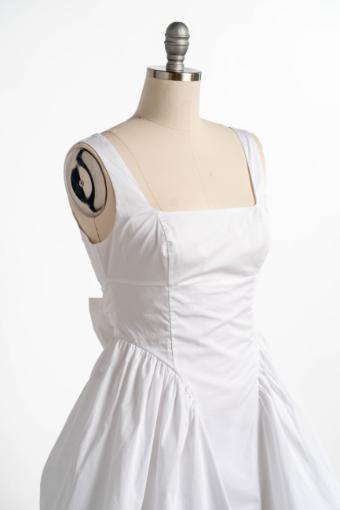 Scarlett Off White Mini dress with Tie Bow #7 Off White thumbnail