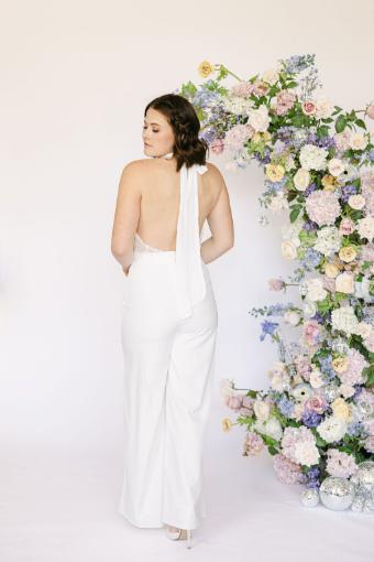 Mila Sweetheart Illusion Floral Embroidered Jumpsuit #3 White thumbnail