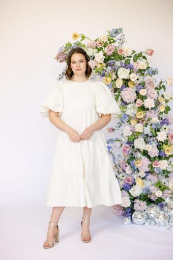 Lemi Cotton Poplin Tiered Dress #0 default Cream thumbnail