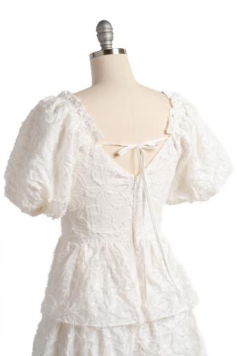 Amy Short Sleeve Tiered Dress #6 White thumbnail