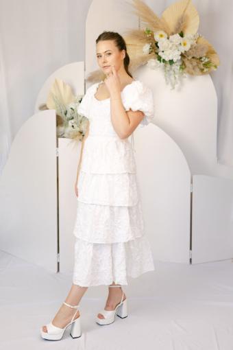 Amy Short Sleeve Tiered Dress #0 default White thumbnail