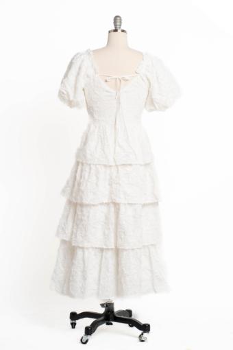 Amy Short Sleeve Tiered Dress #7 White thumbnail