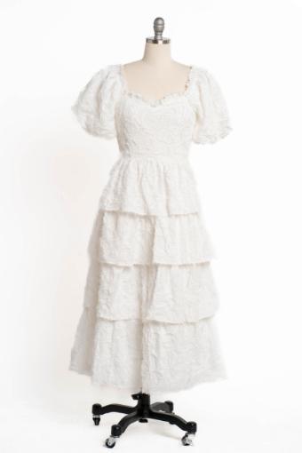 Amy Short Sleeve Tiered Dress #4 White thumbnail